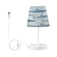 thumbnail image 1 of Table Lamps 3 Color 10 Way Dimmable LED Nightstand Lamp for Bedroom, Living Room, Home Office Blue and Gray Sharks Pattern Small, 1 of 7