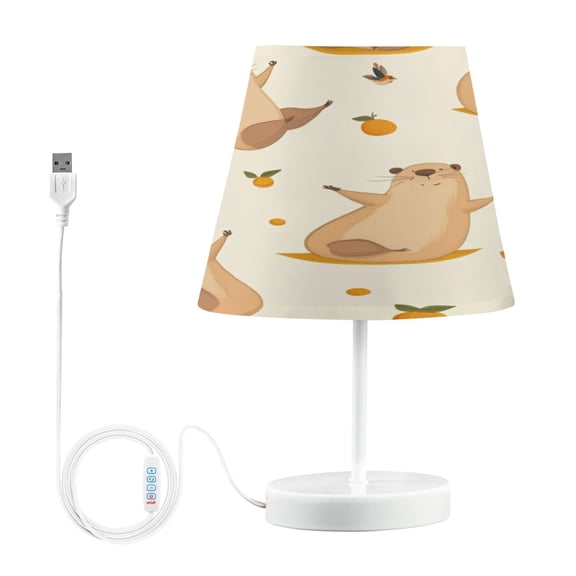 Table Lamps 3 Color 10 Way Dimmable LED Nightstand Lamp for Bedroom, Living Room, Home Office Cute Capybara Yoga Poses Medium