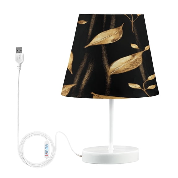 Table Lamps 3 Color 10 Way Dimmable LED Nightstand Lamp for Bedroom, Living Room, Home Office Delicate Gold Leaf Pattern Medium