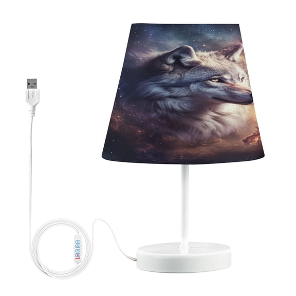 Table Lamps 3 Color 10 Way Dimmable LED Nightstand Lamp for Bedroom, Living Room, Home Office Majestic Wolf Medium