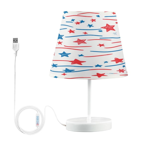 Table Lamps 3 Color 10 Way Dimmable LED Nightstand Lamp for Bedroom, Living Room, Home Office Star Doodle Stripes Medium
