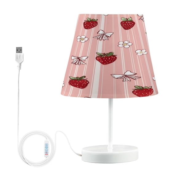 Table Lamps 3 Color 10 Way Dimmable LED Nightstand Lamp for Bedroom, Living Room, Home Office Strawberry and Flower Medium