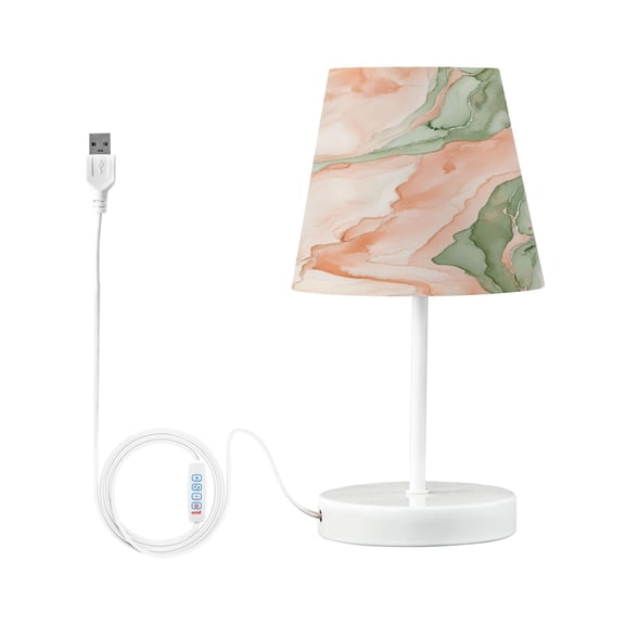 Table Lamps 3 Color 10 Way Dimmable LED Nightstand Lamp for Bedroom, Living Room, Home Office Watercolor Marble Pattern Small