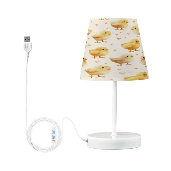Table Lamps 3 Color 10 Way Dimmable LED Nightstand Lamp for Bedroom, Living Room, Home Office Yellow and Cream Chicks Small