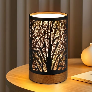 Table Lamps for Bedroom, 3-Way Dimmable Touch Control Bedside Lamp, Nightstand Lamp with Metal Branch Shade for Office, Living Room, Reading(E26 Light Bulb Included)