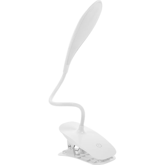 OFFIGAM Clip-On Reading Light Desk Lamp White for Study and General Use, Portable LED Book Light, 1 Piece