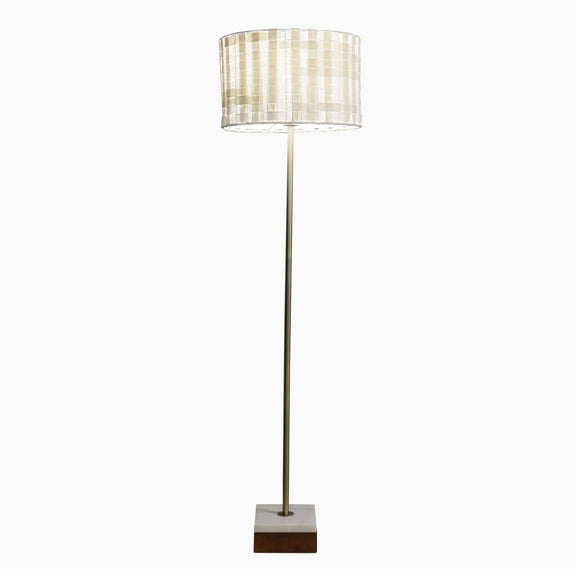 Table Lamps Minimalist Floor Lamp, Slim Standing Light with Neutral Shade for Contemporary Living Room & Bedroom Ambience Viora Marble Base Floor Lamp - Dark Brown and White 110V,Floor Lamps