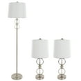 thumbnail image 1 of Table Lamps and Floor Lamp Set of 3, Modern Brushed Steel (3 LED Bulbs included) by Lavish Home, 1 of 6