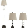 thumbnail image 1 of Table Lamps and Floor Lamp with Shades, Set of 3 by Lavish Home, (3 LED Bulbs included), Multiple Styles, 1 of 6