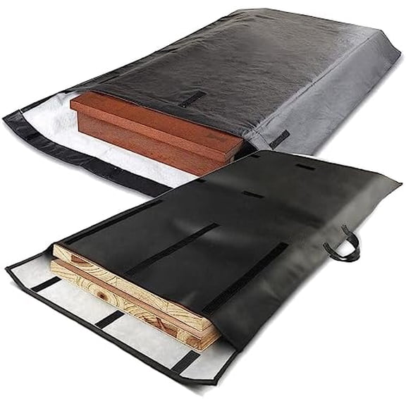 Table Leaf Storage Bag Padded 2 Pack, One Table Leaf Cover with Adjustable Velcro Closure & Handle, Extra Thick Dining Table Leaf Storage Bag, Water-Resistant Scratch Resistant, 51L x 28" W