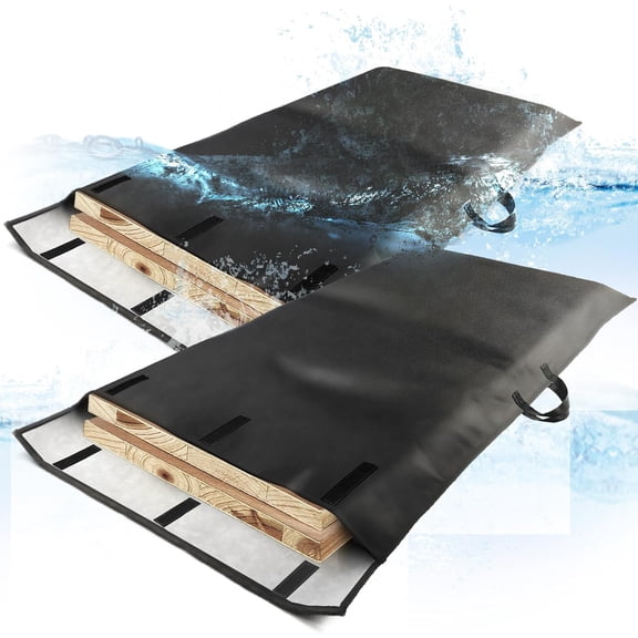 Table Leaf Storage Bag, Padded 2-Pack, Waterproof Heavy Duty Dining Table Leaf Bag with Adjustable Closure, 51 x 28 Inches, Extra Thick Flannel Backing Table Leaf Cover, Fits 48 x 24 Inch Leaves, Bla