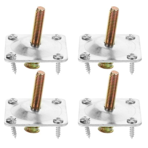 Table Leg Connectors Furniture Connection Board Screws Connecting Plate Iron Silver 4.80X4.80X0.20CM 4 Sets