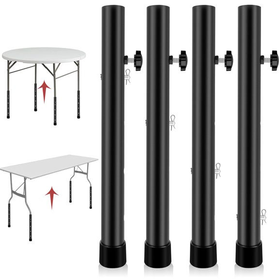 Table Leg Extenders 4 Levels Adjustable Height Heavy Duty Steel Furniture Risers