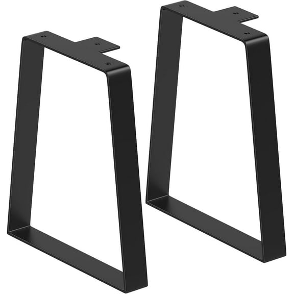 Table Legs 12 inch Short - Metal Coffee Table Leg Small Trapezoid Heavy Duty Steel Furniture Leg for DIY Kitchen Desk, Sofa, Bench, Stool, End/Side Table (Set of 2, Black)