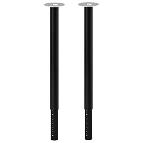 Table Legs Adjustable (Set of 2) - Black Steel - 23-35 Inch Height - Modern Furniture Legs for DIY Tables, Desks, & Workstations - Floor Protection
