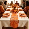 thumbnail image 1 of Table Linen Set,Hollow Mesh Pumpkin Maple Leaf Harvest Table Runner & Matching Placemats,Foldable Lightweight Autumn Table Decor for Farmhouse Dining Table Thanksgiving Family Dinner Party, 1 of 7