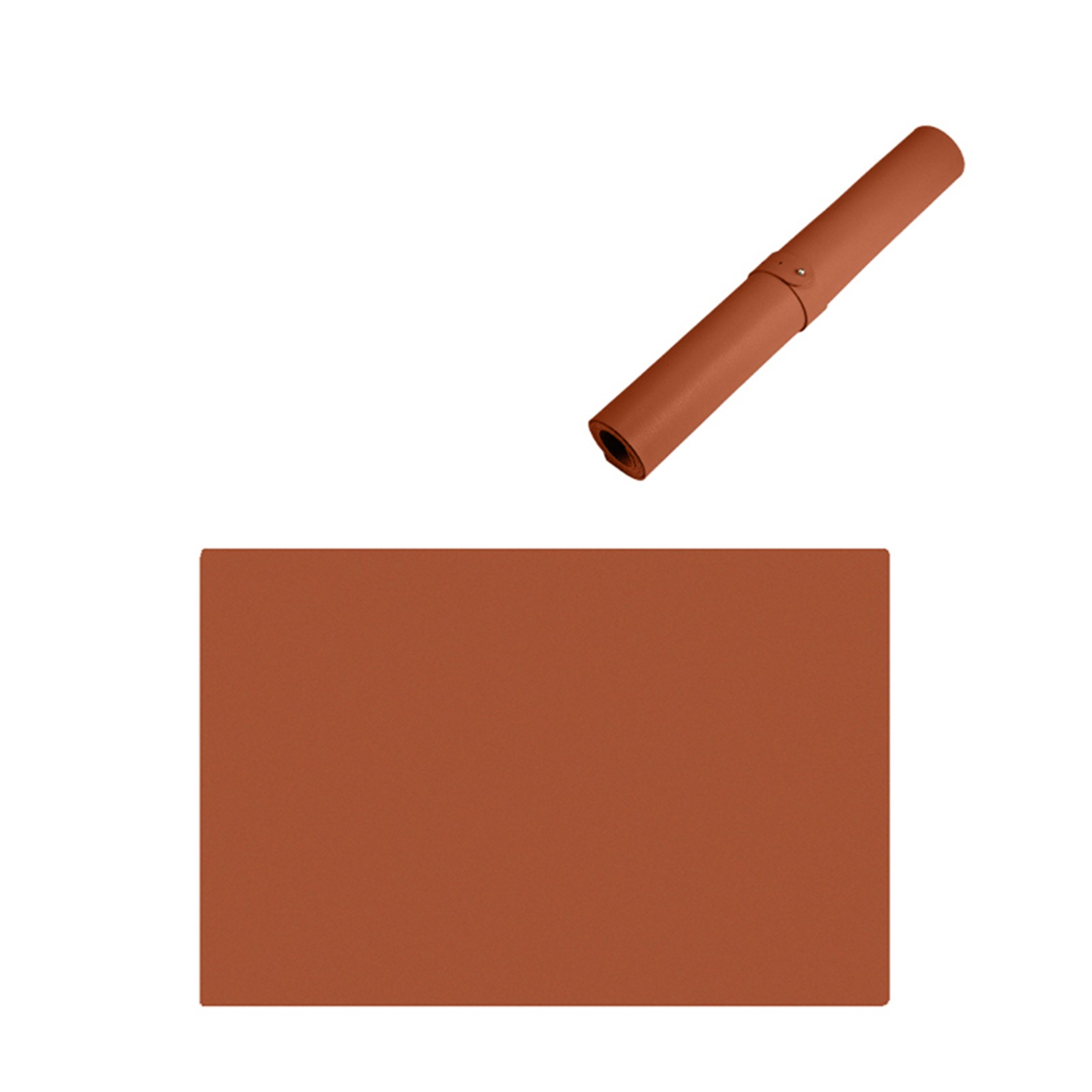 Table Mat Camping Wood Roll Table Mat Pu Leather HeatResistant Wooden