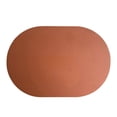 thumbnail image 1 of Table Mat Non-slip Wipeable Faux Leather Oval Shape Insulation Pad for Dining Room, 1 of 5