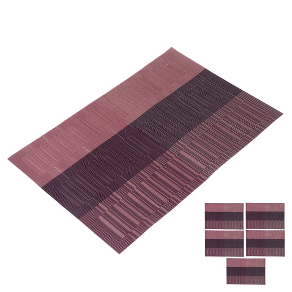 Table Mat, Washable PVC 5pcs Coaster Placemat For Home Red