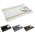 thumbnail image 1 of Table Mat Waterproof Heat-resistant PVC Stripped Pattern Bowl Mat Place Mats for Dining Table, 17.72" x 11.81", 1 of 8