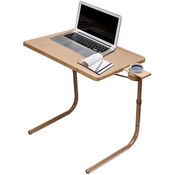 Table Mate II TV Tray and Cup Holder Large Folding Table (Mocha)