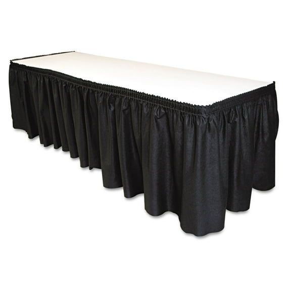 Table Mate Set Linen-like Table Skirting, 29" X 14ft, Black