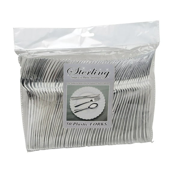 Sterling Heavyweight Plastic Cutlery Fork Silver 50/Pack 8305FSV
