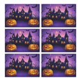 thumbnail image 1 of Table Mats 6 Pack Scary Night Full Moon Castle Pumpkin Halloween Place Mat Washable Anti-Skid Dining Table Mats for Party Kitchen Dining Decoration 12x18in Seasonal Fall Holiday Dining Table Mats, 1 of 3