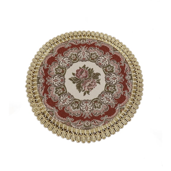 Table Mats and Coasters, Round Heatproof Pads for Hot Pots Plates and Cups, Non Slip Fabric Protector for Wooden Tables, Decorative Kitchen Dining Accessories, Pack of 4 Washable Mats