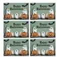 thumbnail image 1 of Table Mats Set of 6 Happy Halloween Horror Pumpkin Ghost Place Mats Washable Anti-Skid Table Mats for Halloween Dining Table Accessories 12x18in Seasonal Fall Holiday Dining Table Mats, 1 of 3