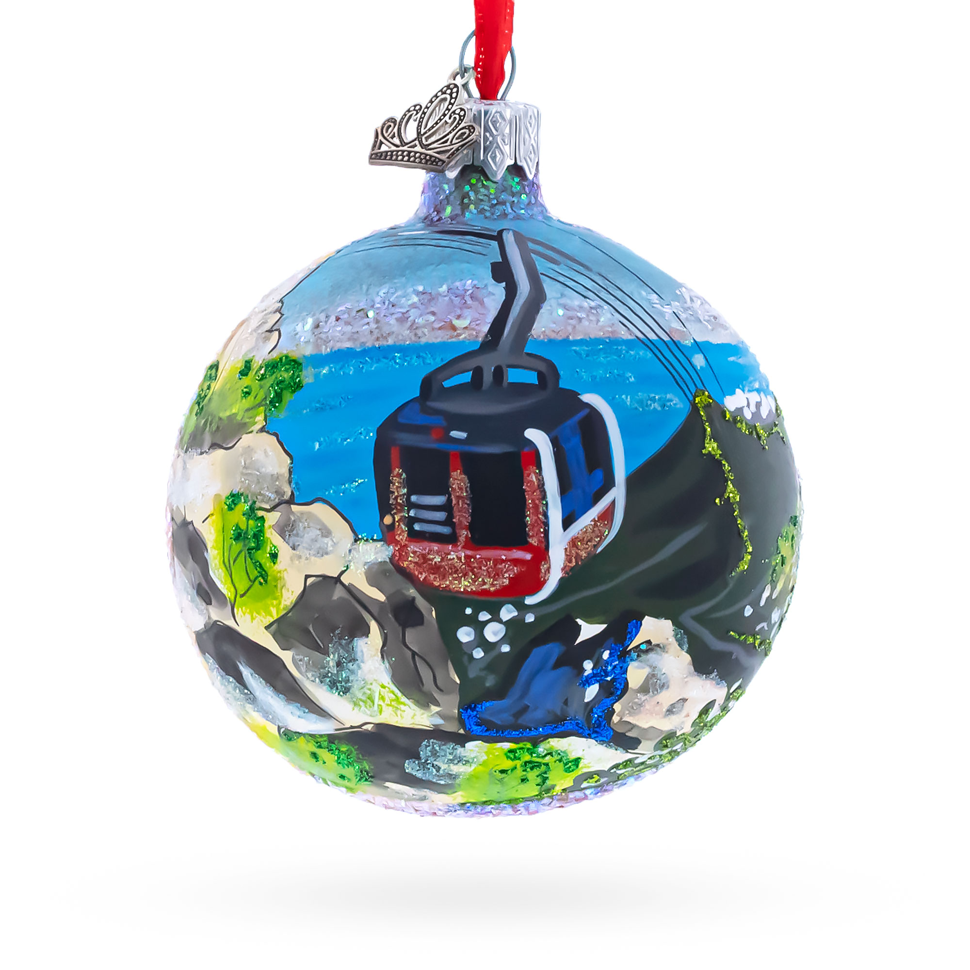 Marienplatz Munich Germany Glass Ball Christmas Ornament - 3.25 Inch, Hand Painted, Gift Box