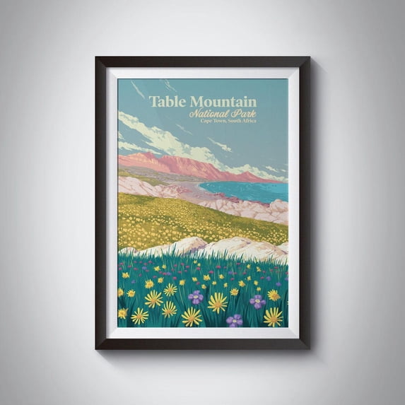 Table Mountain National Park Cape Town South Africa Decor, Stretched Canvas 8x10in