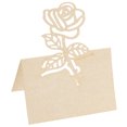 thumbnail image 1 of Table Name Place Cards,50Pack Rose Cut Design Blank Card Beige, 1 of 6