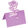 thumbnail image 1 of Table Name Place Cards,50Pack Rose Cut Design Blank Card Purple, 1 of 6