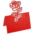 thumbnail image 1 of Table Name Place Cards,50Pack Rose Cut Design Blank Card Red, 1 of 6