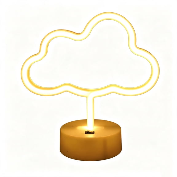 Table Neon Night Light, Usb & Battery Operated Led Neon Sign Lamp, Decorative Pedestal Light For Bedroom Desk Birthday Party Home Decor(Cloud-11.")
