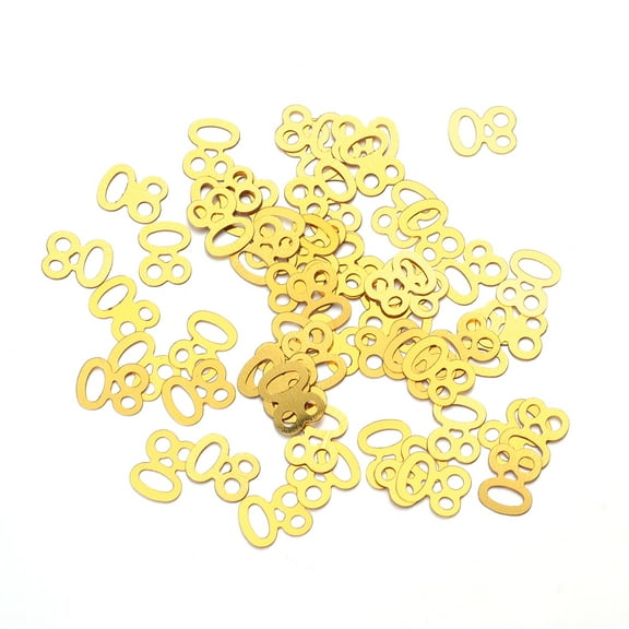 HOOWIFFY Happy 80th Birthday Confetti - 1200pcs Number 80 Table Scatter - Metallic Foil Decorations for Birthday Party DIY Arts and Crafting