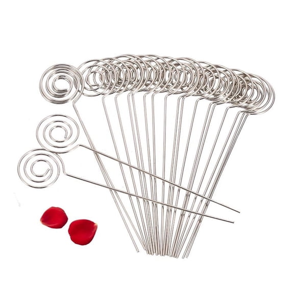 Table Number Holder 4.7" DIY Craft Metal Clamp Wire Clip Table Card Holders Wedding Birthday Party Table Name Card Holder No Base Cake Topper, 50 Pack