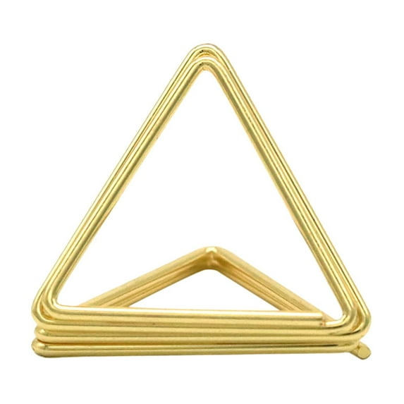Table Number Holder, Place Small Triangle Shape Name Numbers Table Photo Picture Holder Stand Clip for Wedding Baby Shower Party, Suitable for Small Card (Gold) 0.94x0.94"