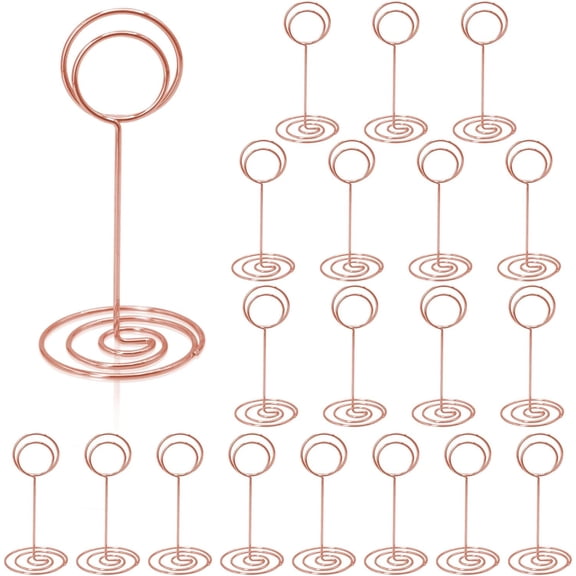 Table Number Holders 20Packs - 3.35 Inch Table Number Stands Place Card Holder for Wedding Party Graduation Reception Restaurant Home Photo Picture Office Memo (Rose Gold, 3.35")