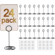 Table Number Holders 24 Packs 3.35 Inch Table Number Holder Place Card Holders Picture Holders Wire Photo Stand Menu Memo Clips for Wedding Birthday Party Anniversary Party Restaurant (Black)