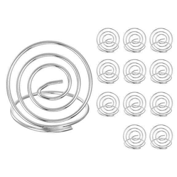 Table Number Holders 30mm Tall 30mm Base Width Mini Circle Silver Tone, 12 Pieces