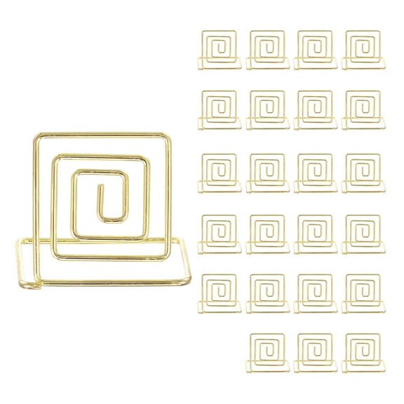 Table Number Holders 34mm Tall 40mm Base Width Square Golden, 24 Pieces
