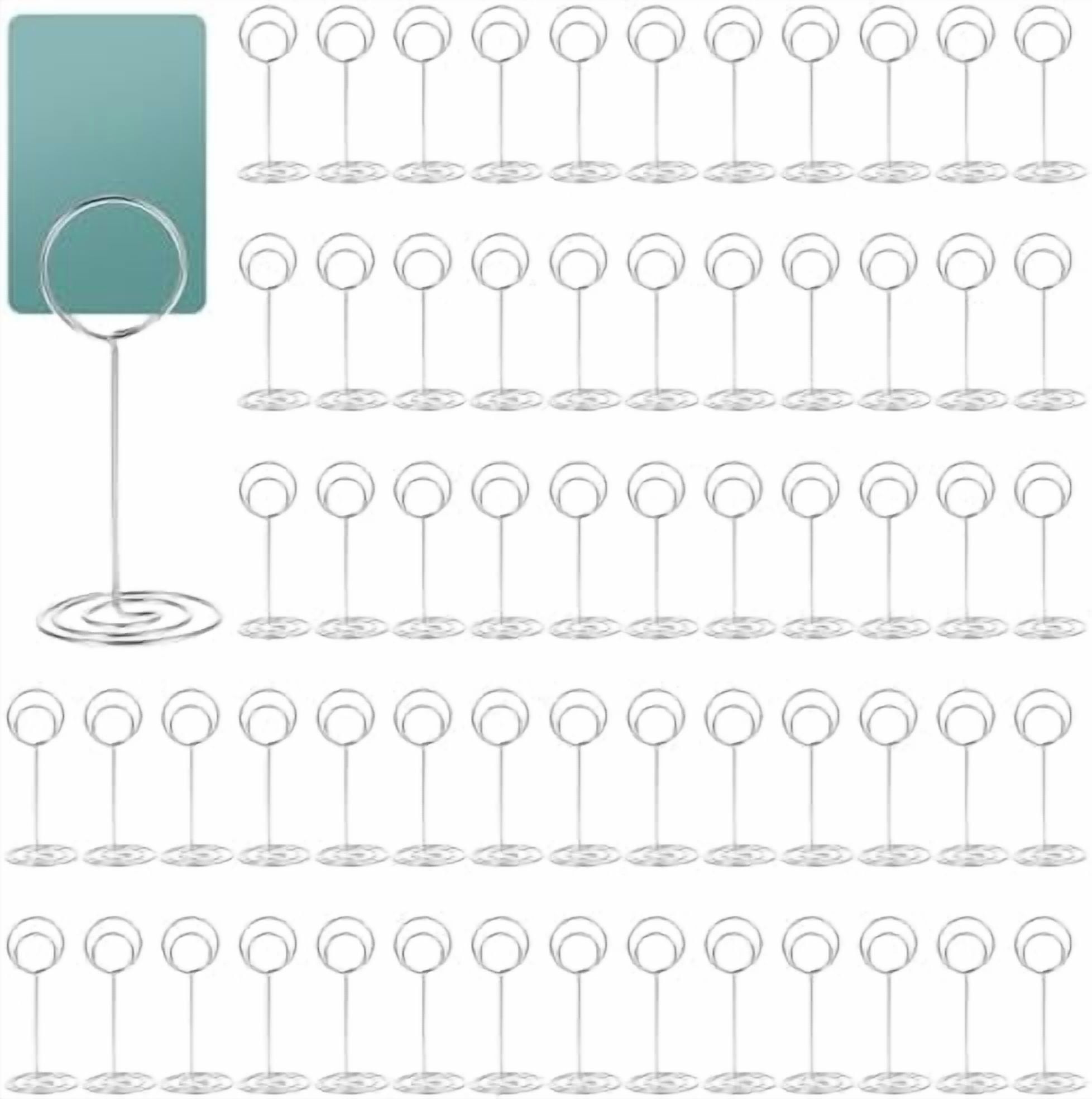 Table Number Holders, 60 Pcs Cute Place Card Holders Small Size Wire ...