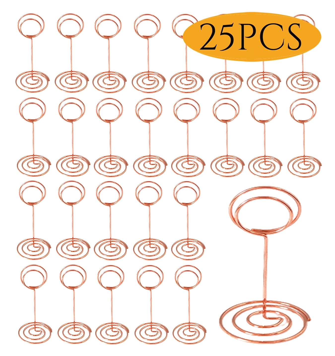25-Piece Tall Table Number & Card Holders - 3 Sizes (50mm, 85mm, 220mm) Metal Stands For Weddings, Events - View #8