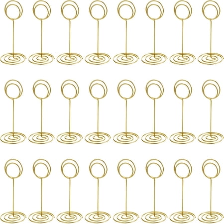 Table Number Holders, Place Card Holders, Wire Picture Holders, Small Table Card Holders, Photo Holders for Wedding Reception Anniversary Birthday Party Centerpieces 30 Pieces(Gold)