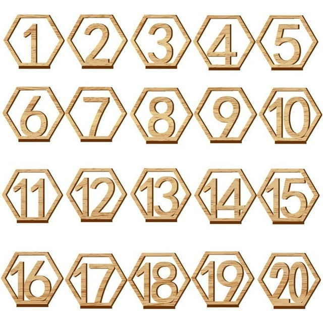 Table Numbers 120 Wedding Wooden Desk Number Cards