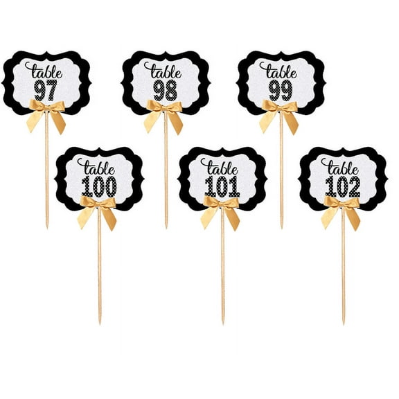 Table Numbers 97-102 Table Decoration Party Centerpiece Picks