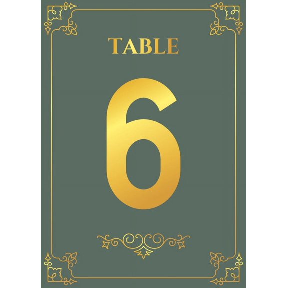 Table Numbers, Golden Black Double-Sided Cardss Plus Head Table Cards for your Wedding, Reception, Anniversary, Birthday Party or Celebration, 4"x6" (1-30 plus Head Table Cards)