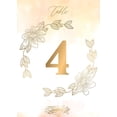 thumbnail image 1 of Table Numbers, Golden Flower Double-Sided Cardss Plus Head Table Cards for your Wedding, Reception, Anniversary, Birthday Party or Celebration, 4"x6" (1-100 plus Head Table Cards), 1 of 3